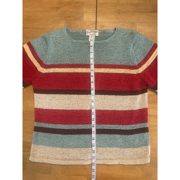 Vtg Pendleton Sweater XL Colorful Stripe Casual Color Block Pullover 90s EUC - Picture 3 of 6